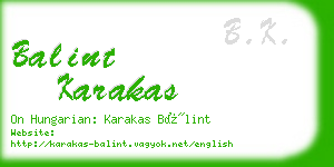 balint karakas business card
